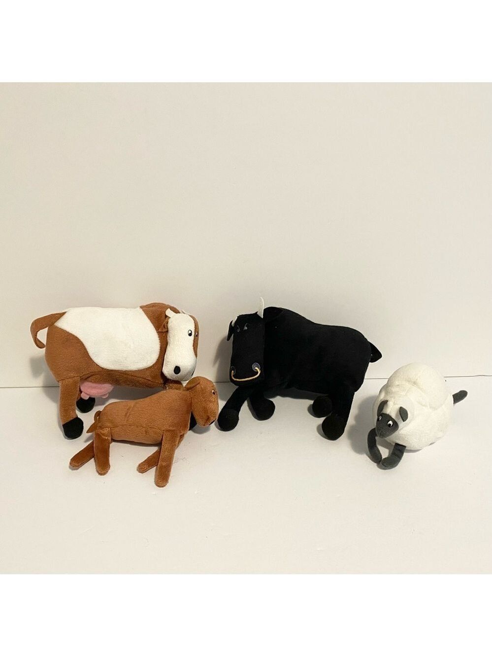 IKEA Landet Plush Farm Animals Bull Cow Sheep Stuffed Animal Barn Toy Lot Soft